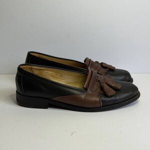 Vintage Yves Saint Laurent Tassel Black and Brown Leather Loafers Size EU 41